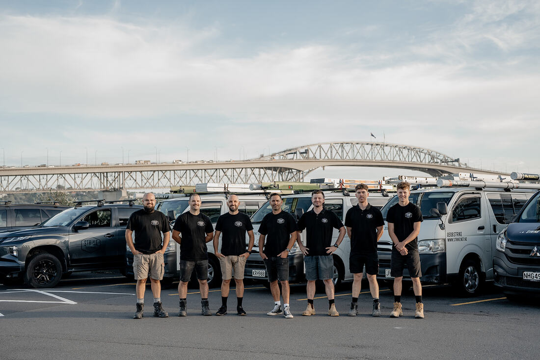 The Strike Electrical team outside their Mount Albert base